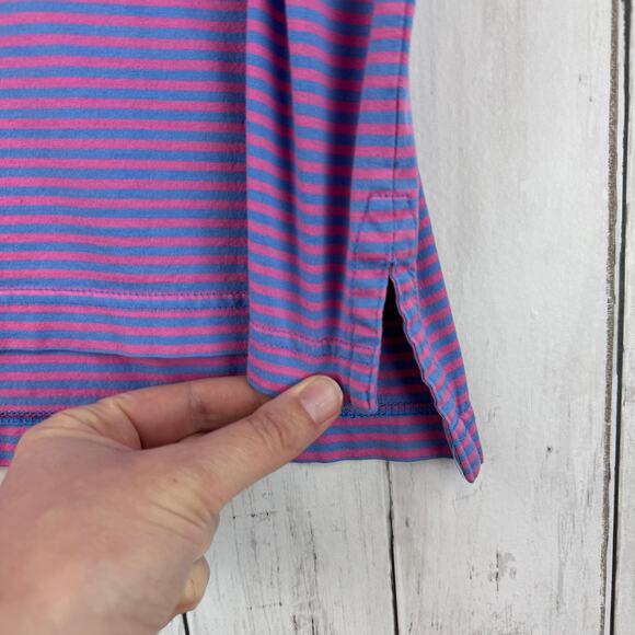 Peter Millar Purple/Blue Cotton Stripe Pilot Mill Halifax Polo Men’s Size XL - Picture 5 of 12